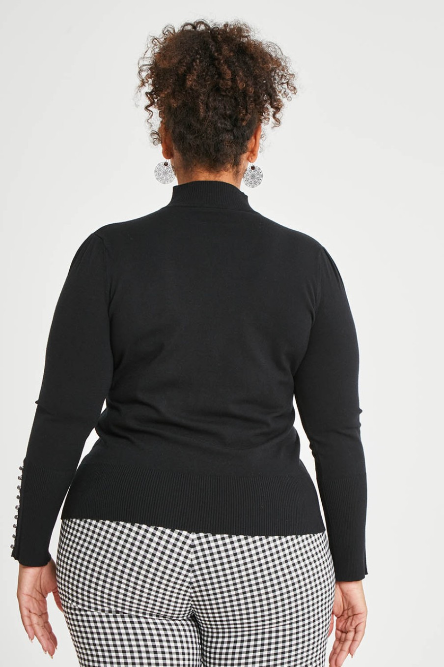 Tops bird by design | The Button Detail Knit Jumper Black