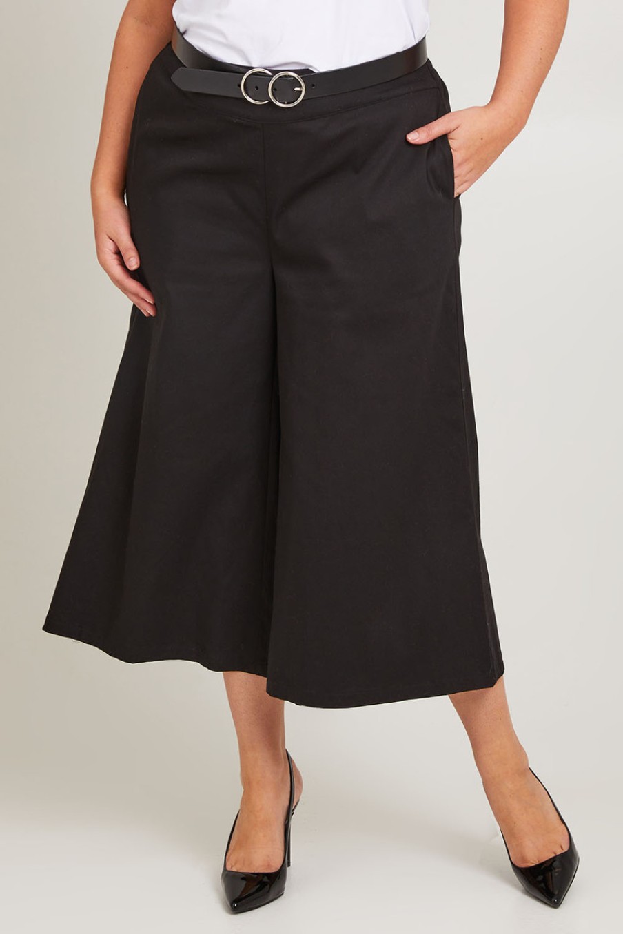 Pants & Leggings Belle bird | Belle Cotton Sateen Culottes Black