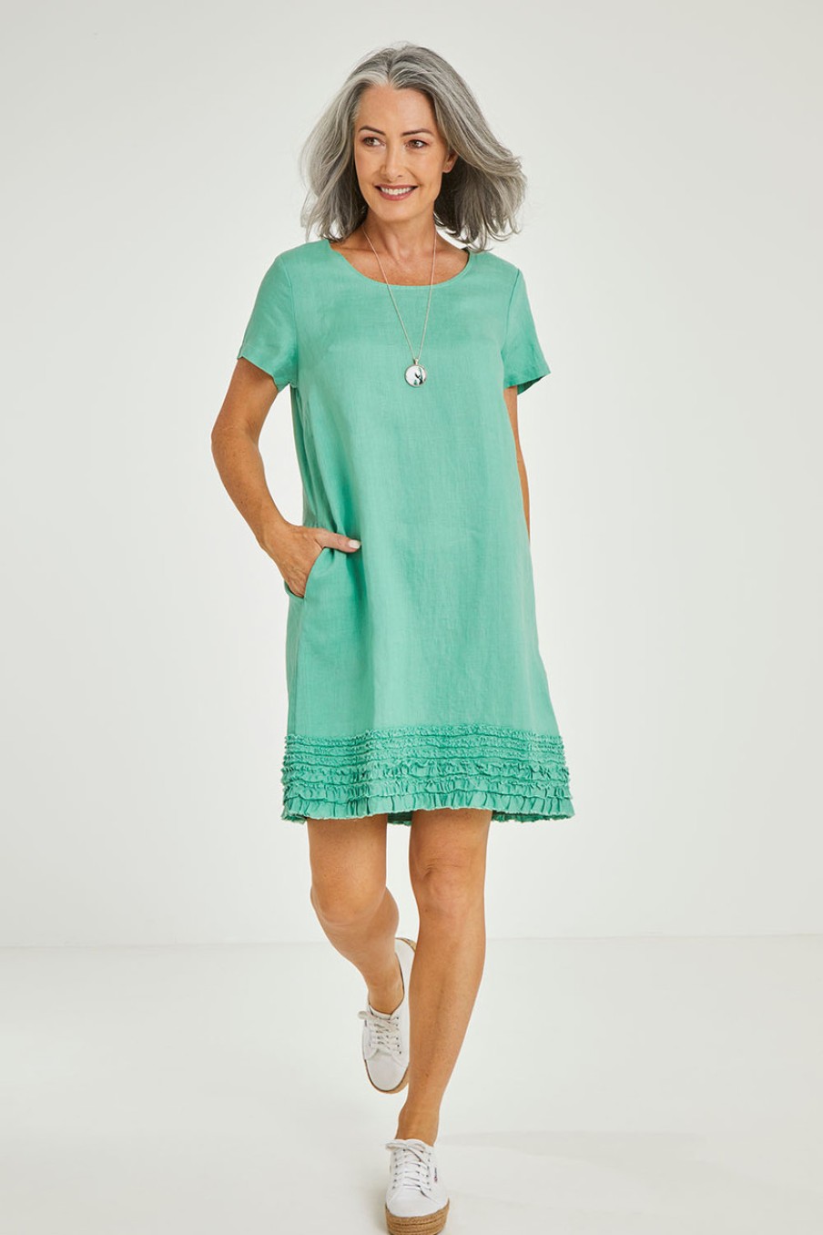 Dresses Gordon Smith | Frilled Hem Linen Dress