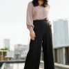 Pants & Leggings bird by design | The Stripe Ponte Wide Leg Pant