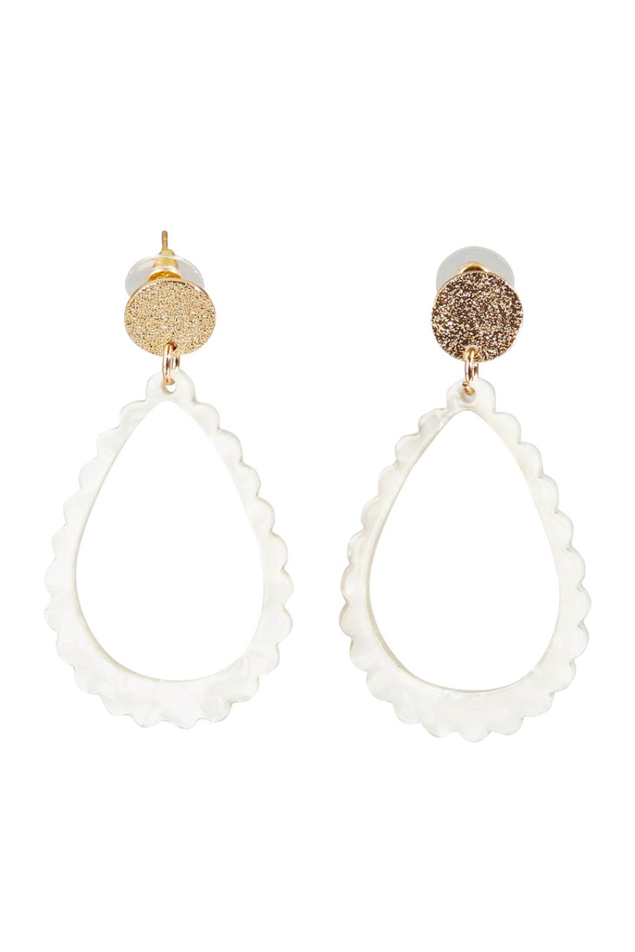 Accessories Eb & Ive | Esprit Teardrop Earring Blanc