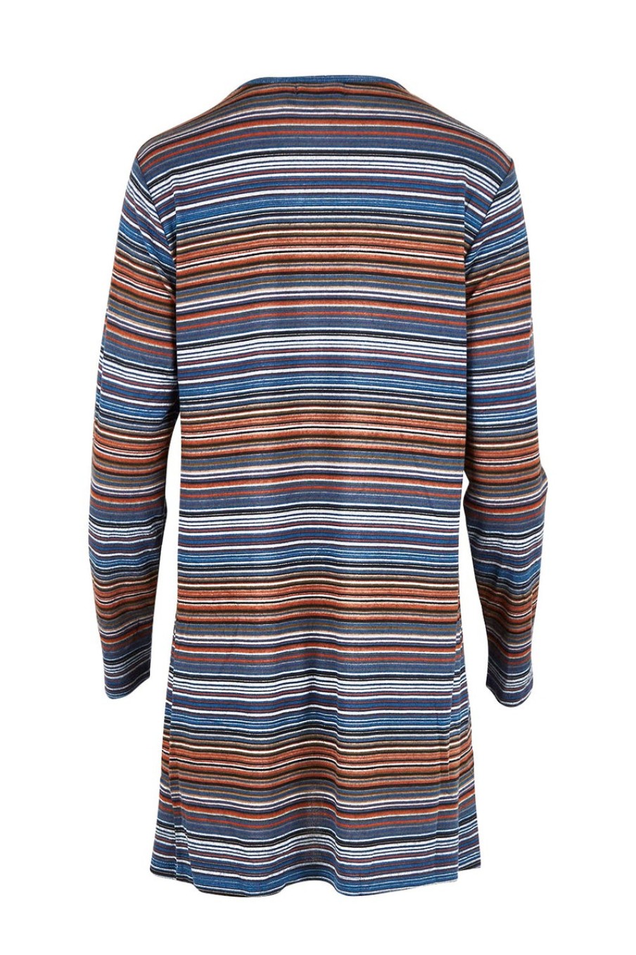 Tops bird keepers | The Striped Knit V Neck Tunic Denim