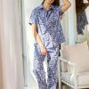 Lingerie & Sleepwear Unwind by Birdsnest | Cotton Short Sleeve Pyjama Set Navypais