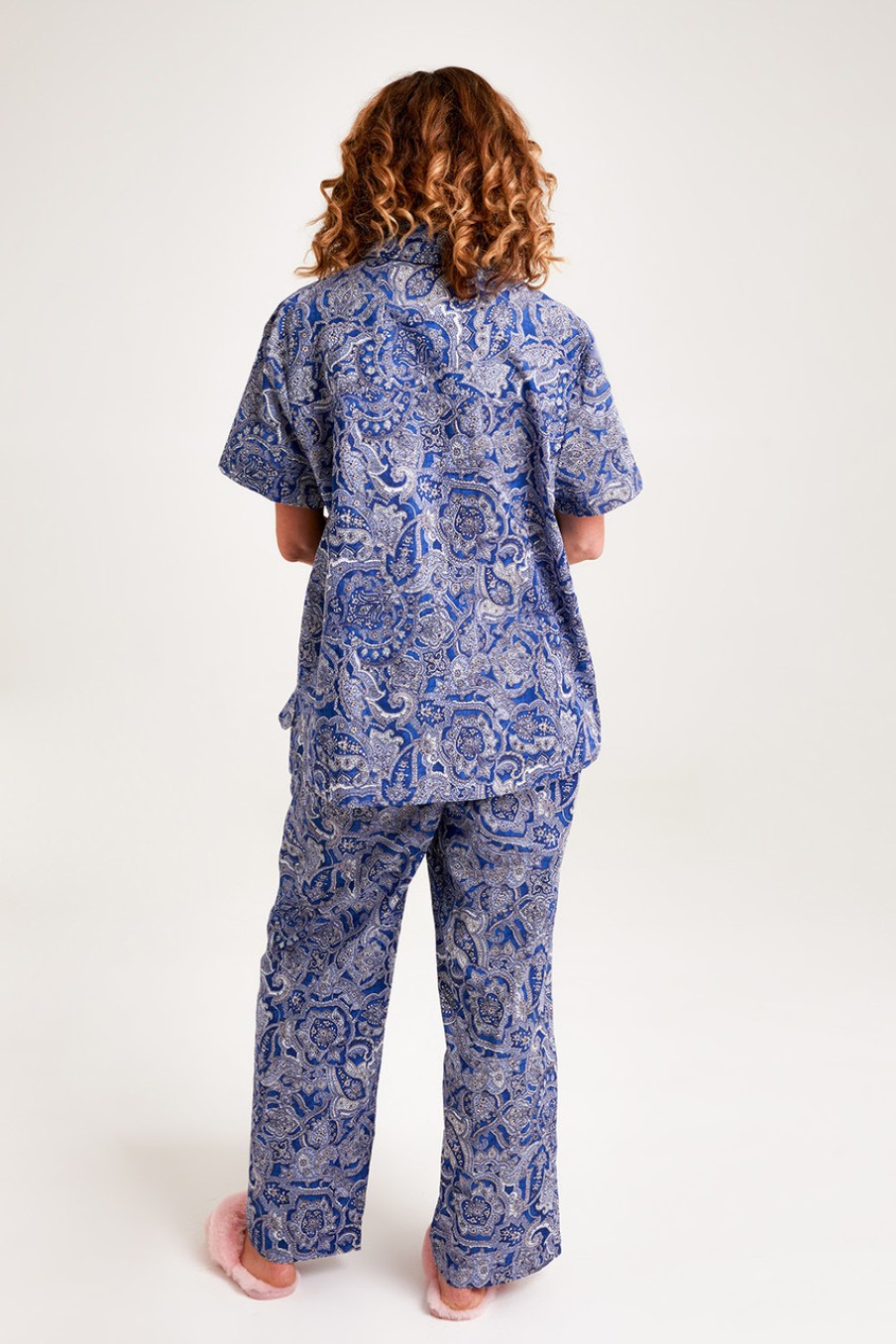 Lingerie & Sleepwear Unwind by Birdsnest | Cotton Short Sleeve Pyjama Set Navypais