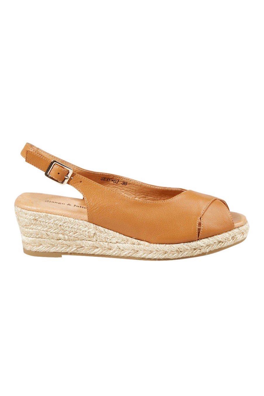 Shoes Django & Juliette | Seif Leather Wedge Dktan