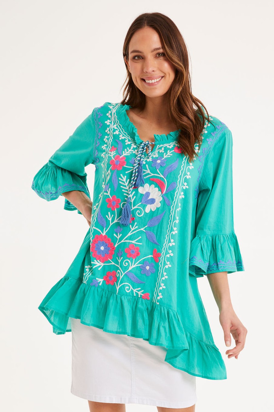 Tops Naudic | Hacienda Tunic Green