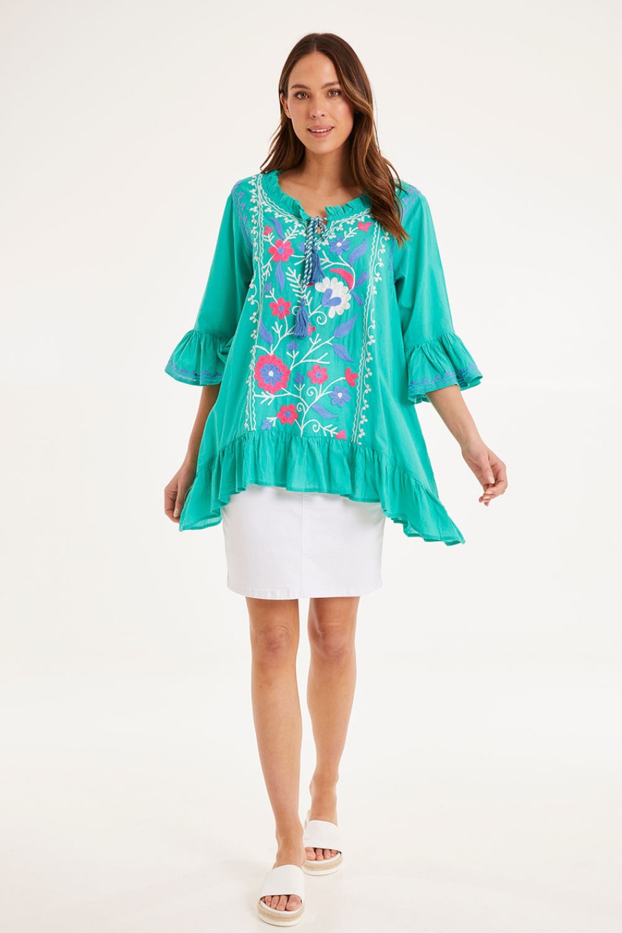 Tops Naudic | Hacienda Tunic Green