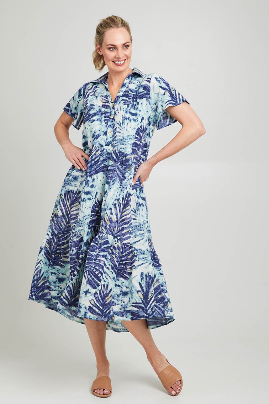 Dresses Portobello | V Neck Shirt Dress Tropical