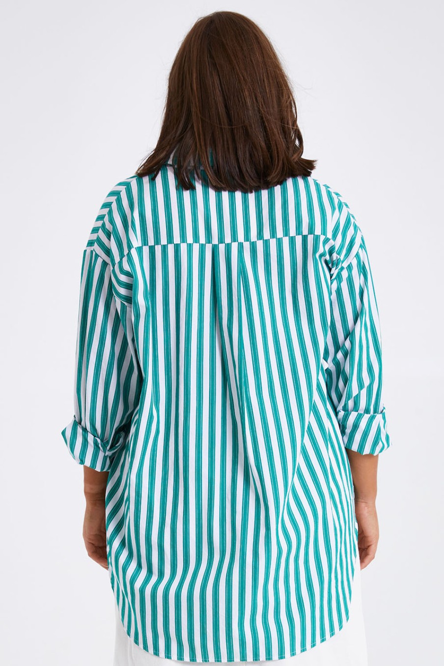 Tops boho bird | Relaxed Elegance Boyfriend Shirt Greenline