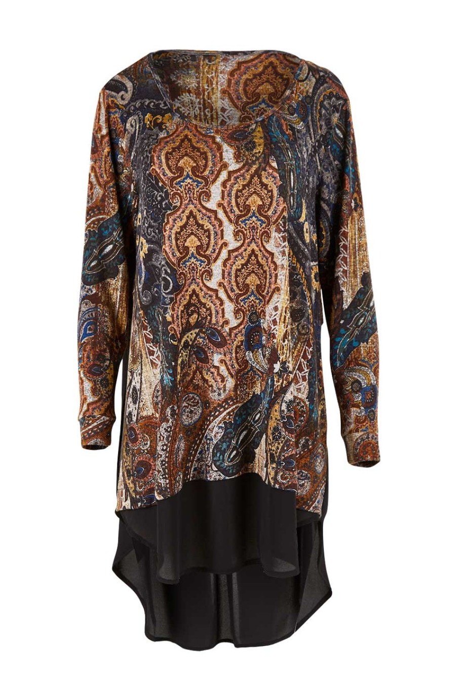 Tops Belle bird | Belle Mixed Fabric Tunic Paisley