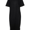 Dresses Unwind by Birdsnest | Cotton Terry V Neck Dress Black