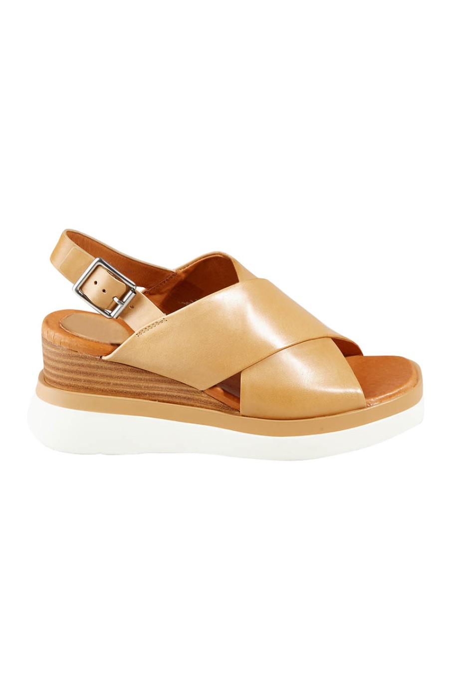 Shoes EOS | Sasille Leather Platform Sandal Tan