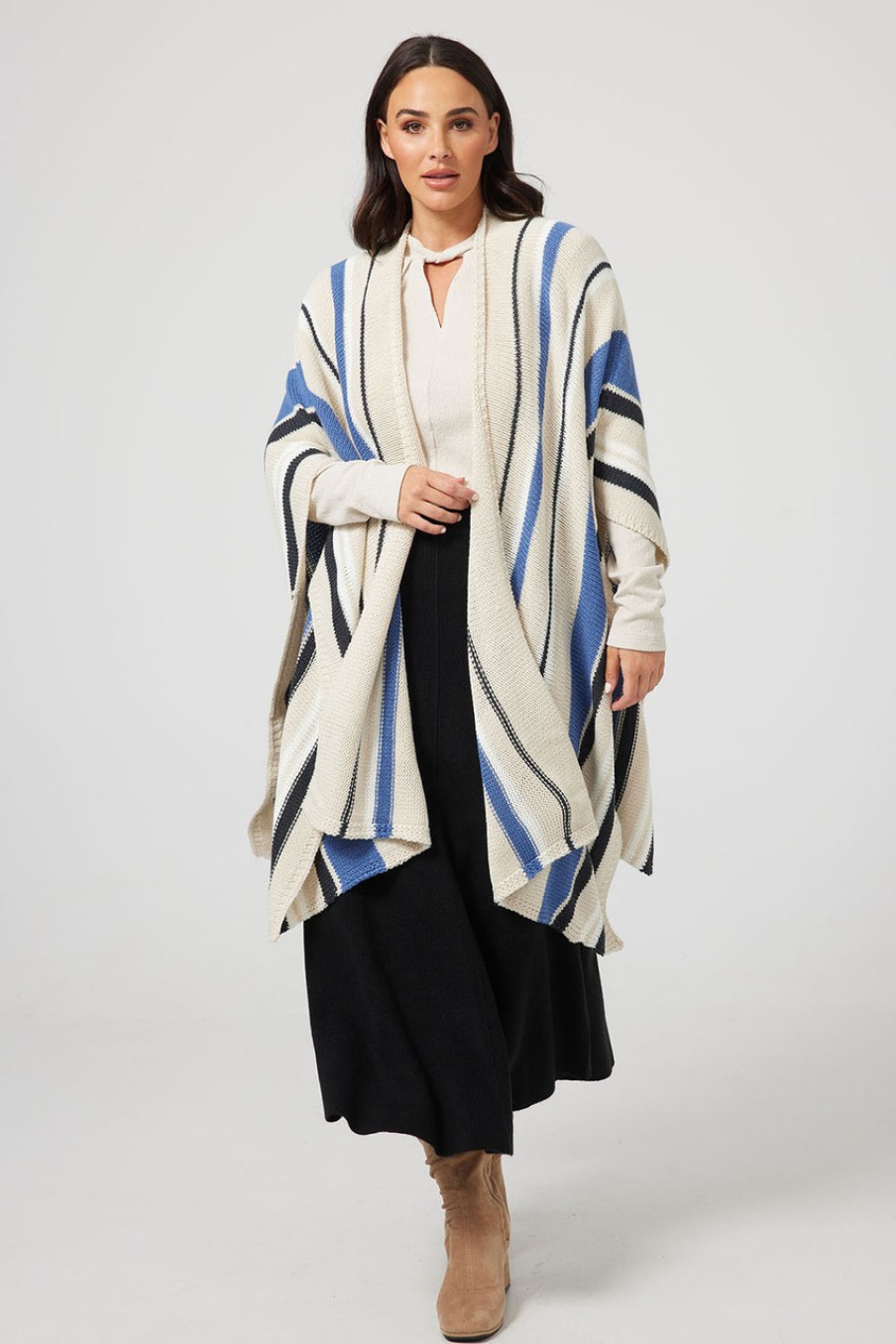 Coats & Jackets Brave & True | Prairie Poncho Stripe