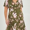 Dresses bird by design | The Printed Jersey Faux Wrap Dress Floral