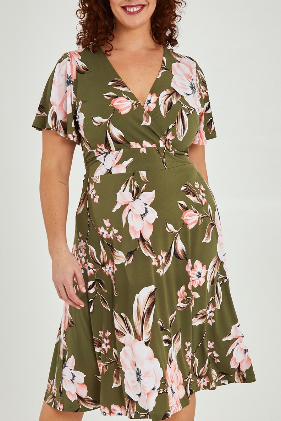 Dresses bird by design | The Printed Jersey Faux Wrap Dress Floral