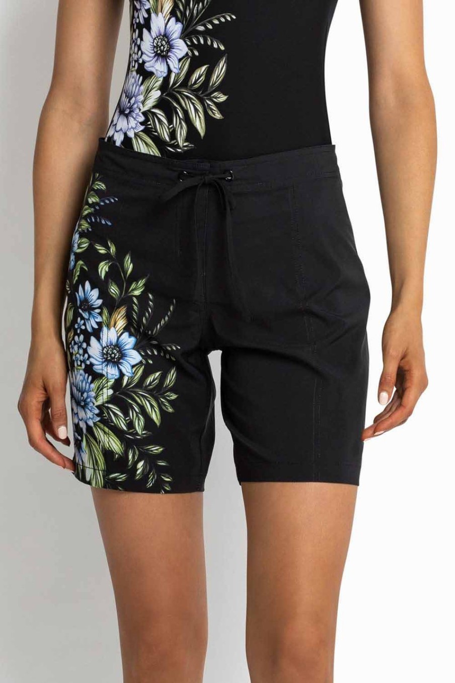 Swimwear Sunseeker | Botanical Midway 4 Way Stretch Short Black