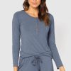 Lingerie & Sleepwear Bamboo Body | Henley Long Sleeve Bamboo Top