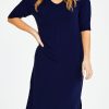 Dresses bird keepers | The 3/4 Sleeve Mid Length Tee Dress