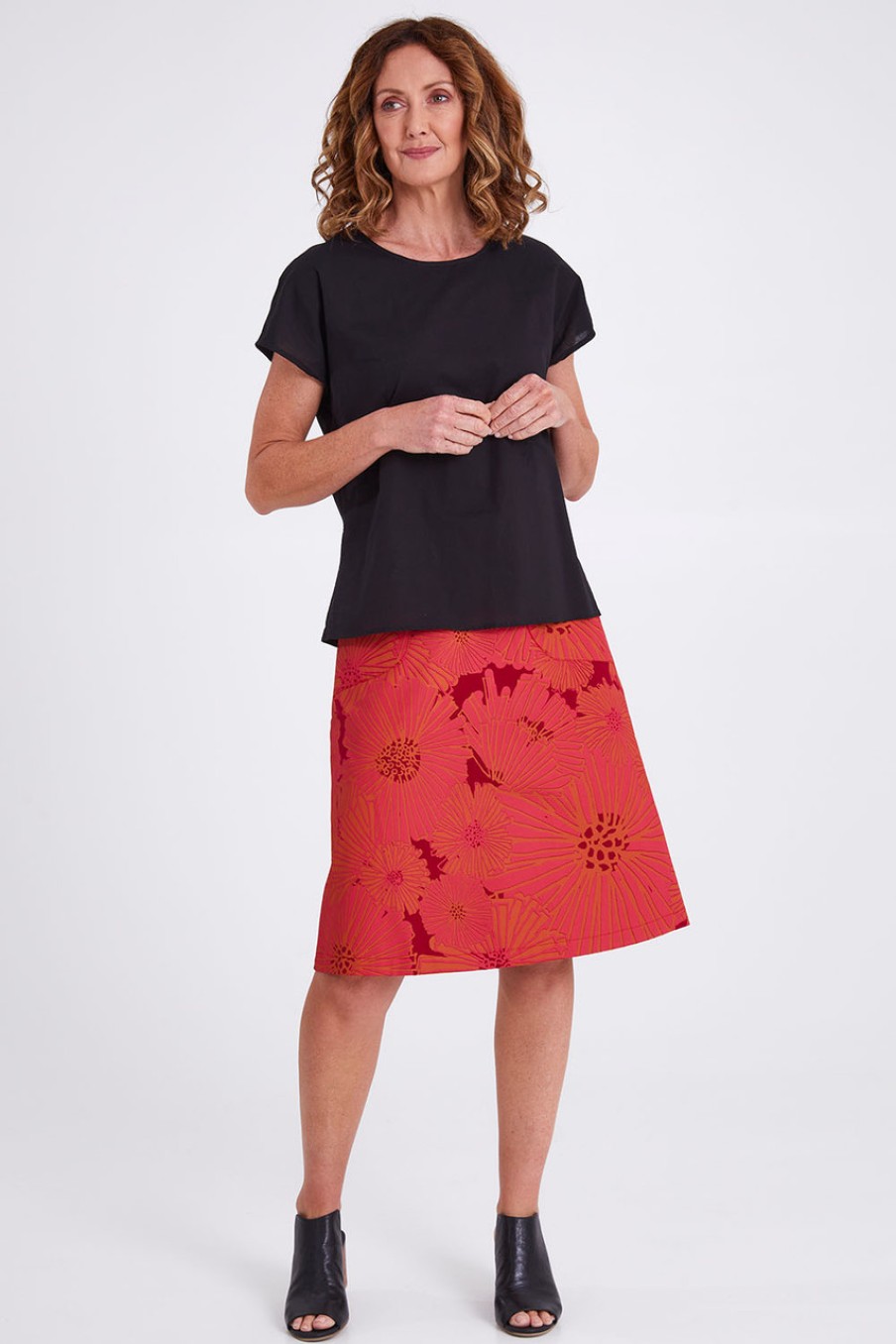 Skirts Essaye | Dahlia Ava Skirt Long Redorange