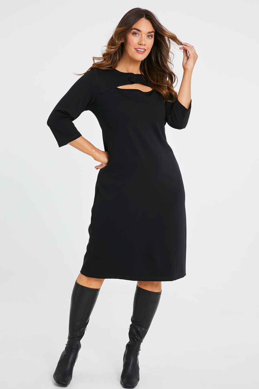 Dresses Belle bird | Belle Cut Out Ponte Dress Black