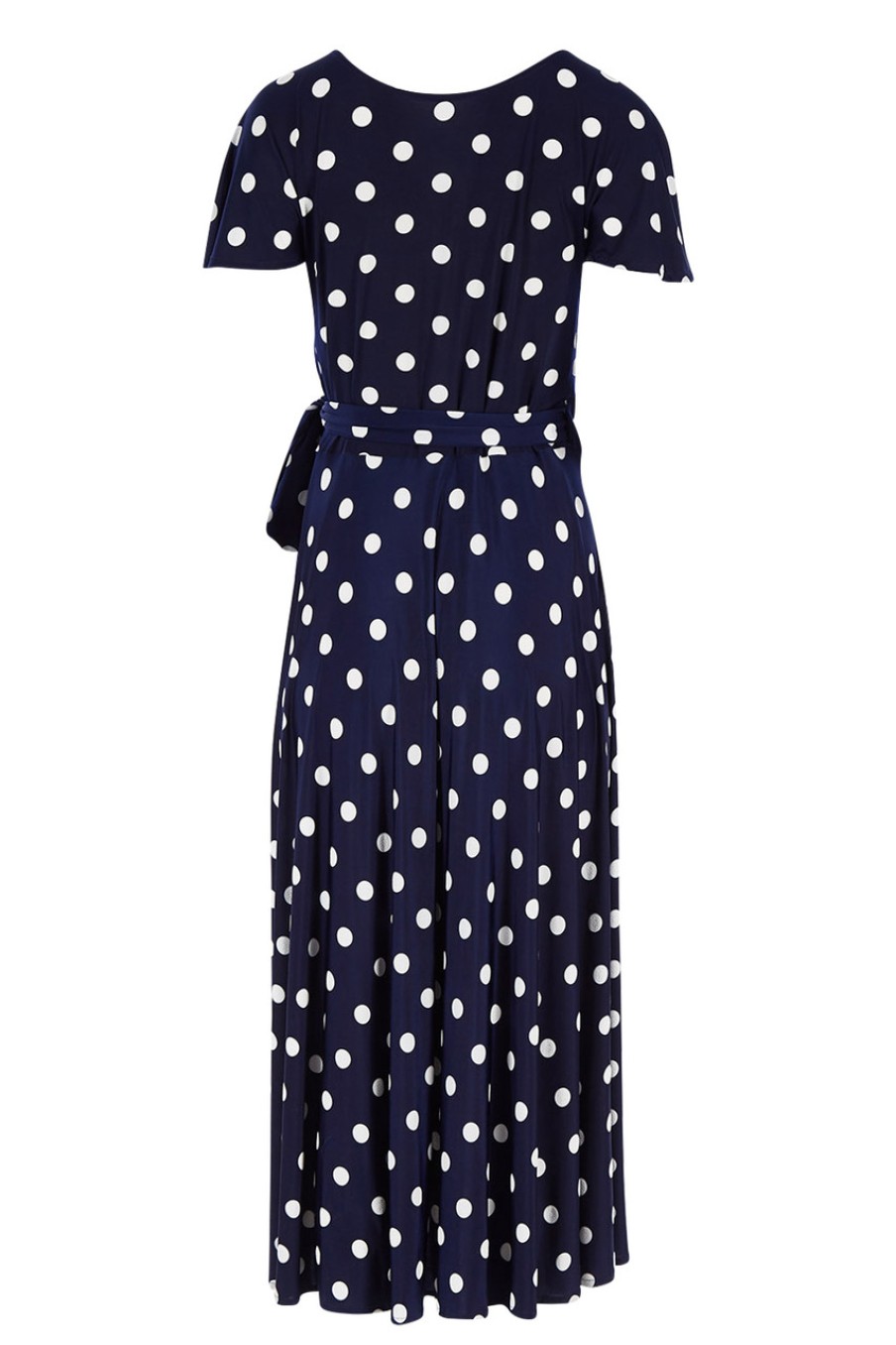 Dresses Sacha Drake | Reverse Wrap Midi Fluted Sleeve Dress Polka