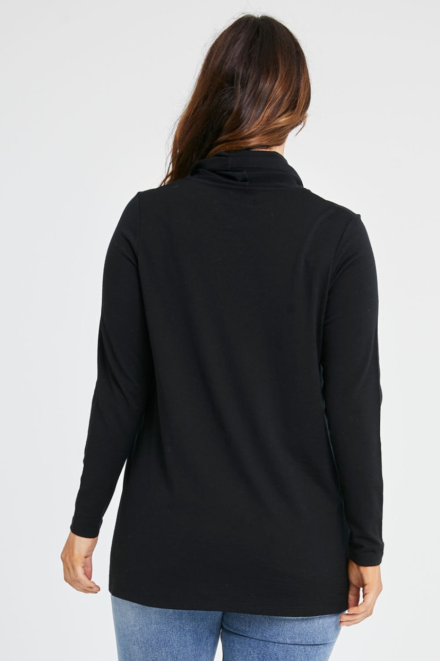 Tops Natural for birds | Wool Cowl Neck Tunic Black