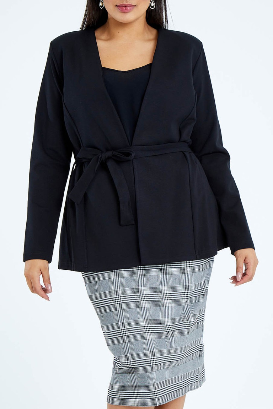 Coats & Jackets bird by design | The Contemporary Ponte Blazer Black