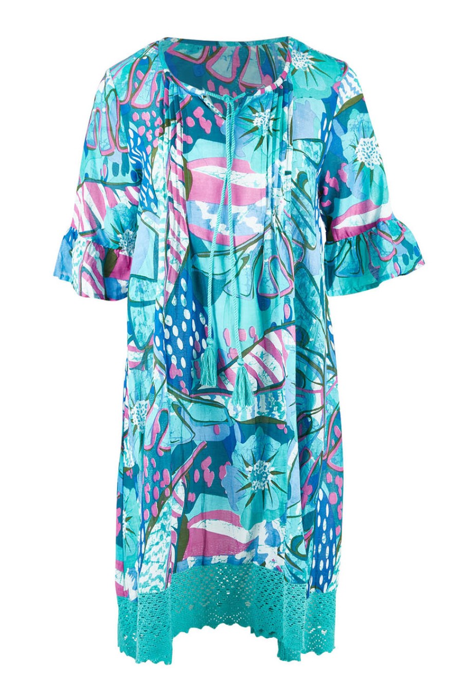 Dresses One Summer | Hannah Short Sleeve Boho Dress Print1