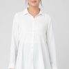 Tops Ripe Maternity | Tina Peplum Shirt White