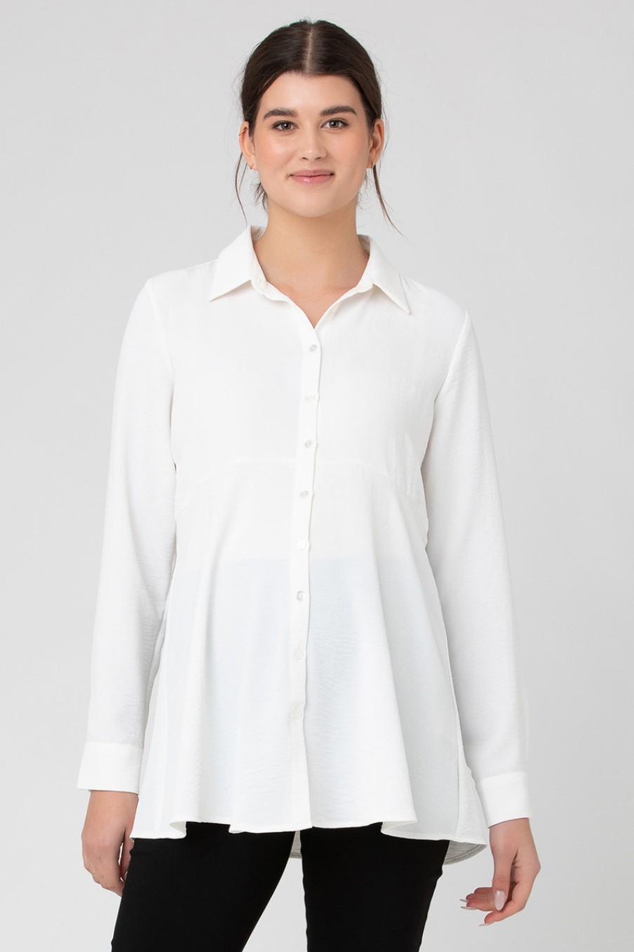 Tops Ripe Maternity | Tina Peplum Shirt White