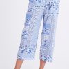 Pants & Leggings Threadz | Mosaic Cotton Pant Blue