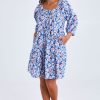 Dresses Cordelia St | Summer Leaves Dress Blue