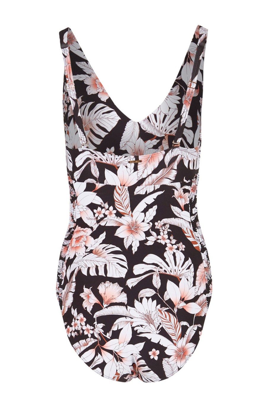 Swimwear Sea Level | Tamarin Tank Style Shirred One Piece Sepia