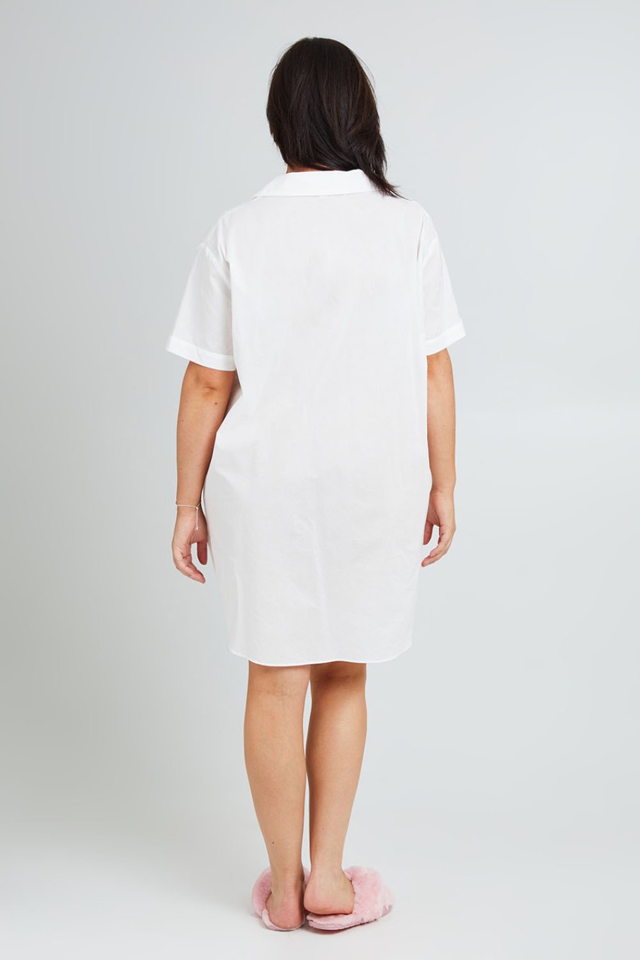 Lingerie & Sleepwear Unwind by Birdsnest | Cotton Short Sleeve Sleep Shirt Milkwhite