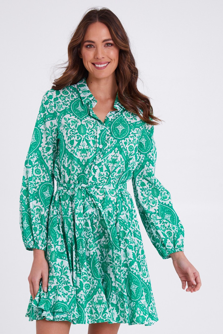 Dresses Threadz | Hola Cotton Dress Green