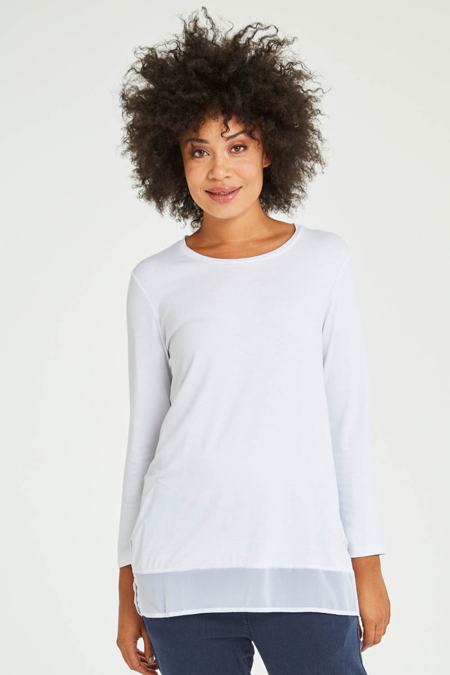 Tops Threadz | L/S Georgette Hem Top