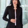 Coats & Jackets bird by design | The Reverse Lapel Ponte Blazer Black