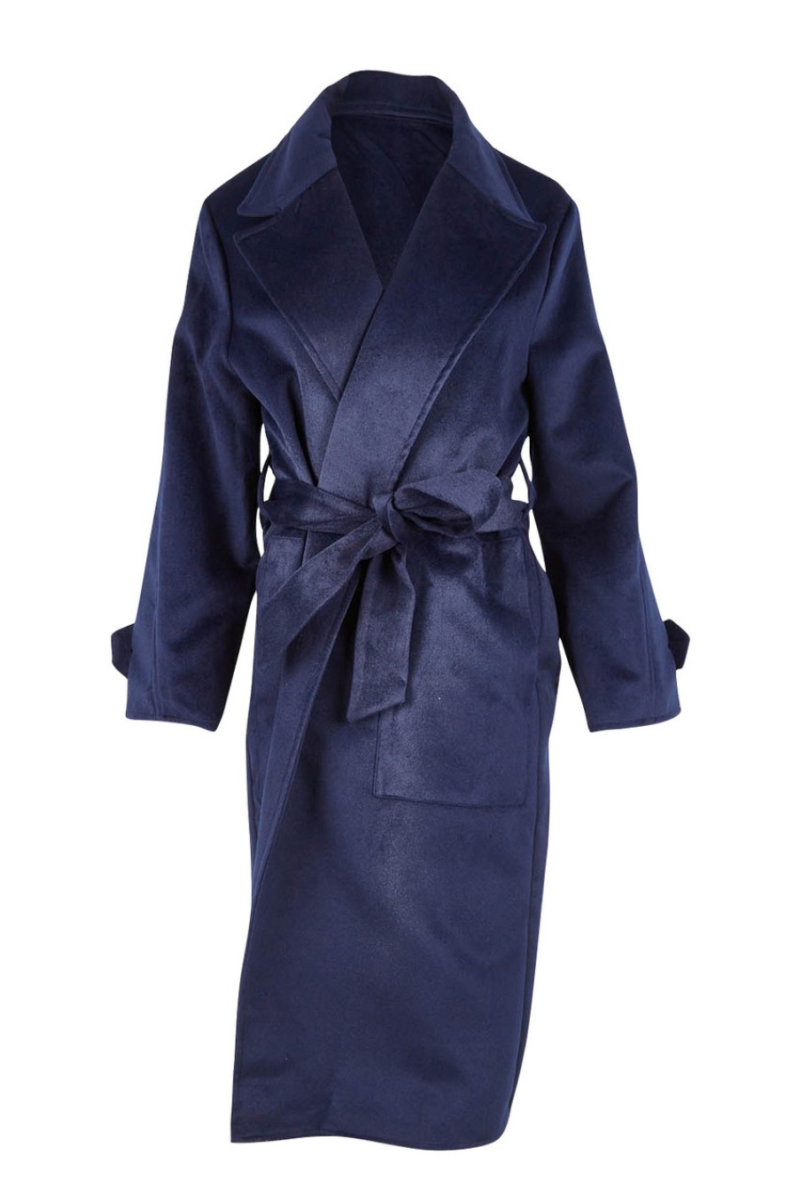 Coats & Jackets Fate + Becker | Wuthering Belted Wrap Trench Coat Navy