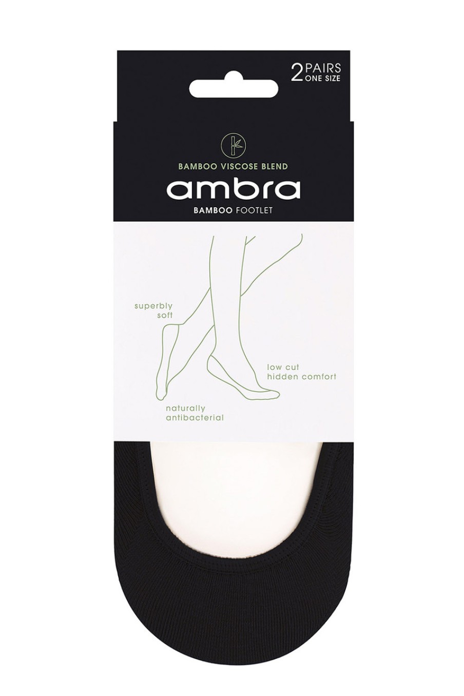 Lingerie & Sleepwear Ambra | Bamboo Blend Footlet Sock 2 Pack