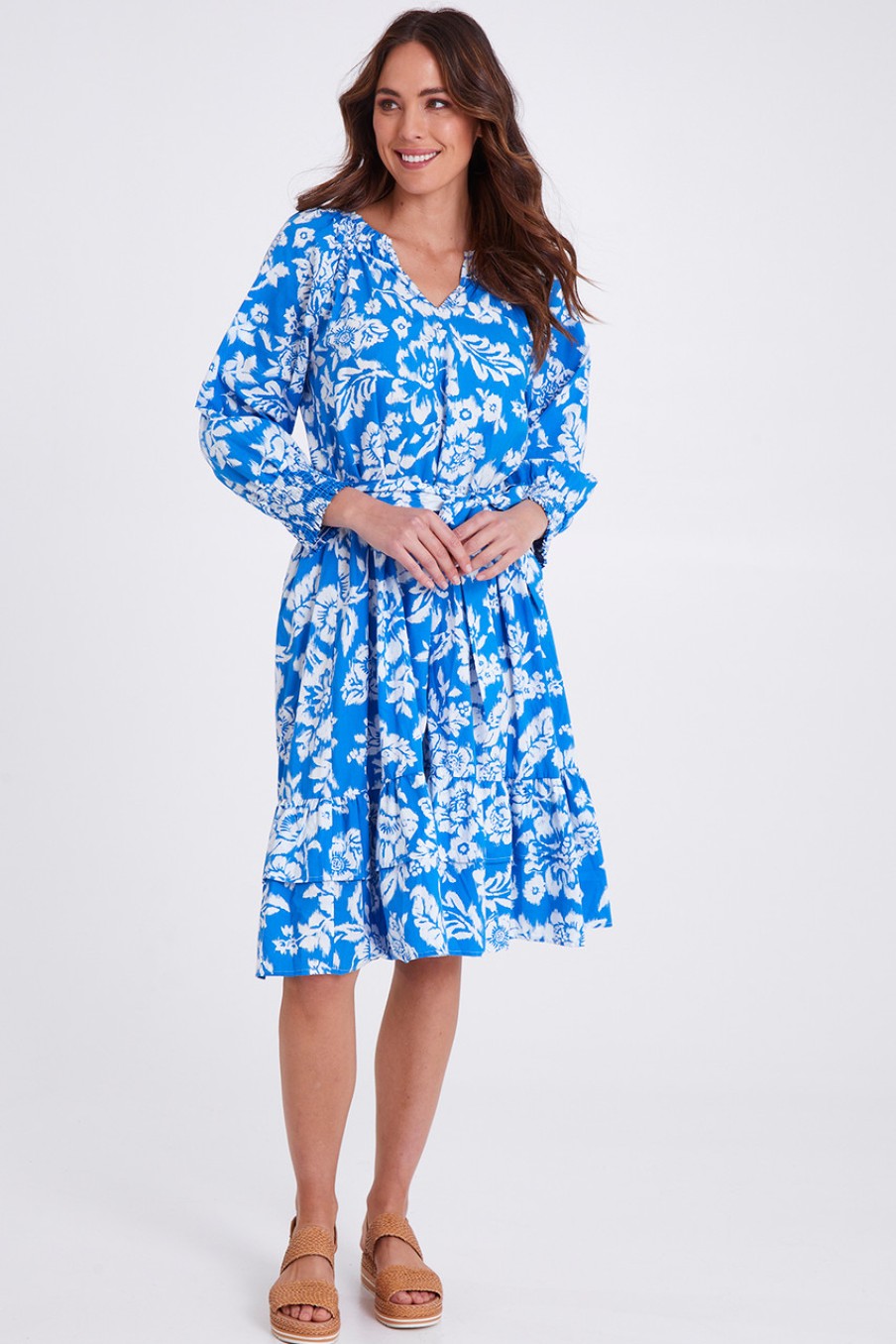 Dresses Threadz | Martini Cotton Dress Blue