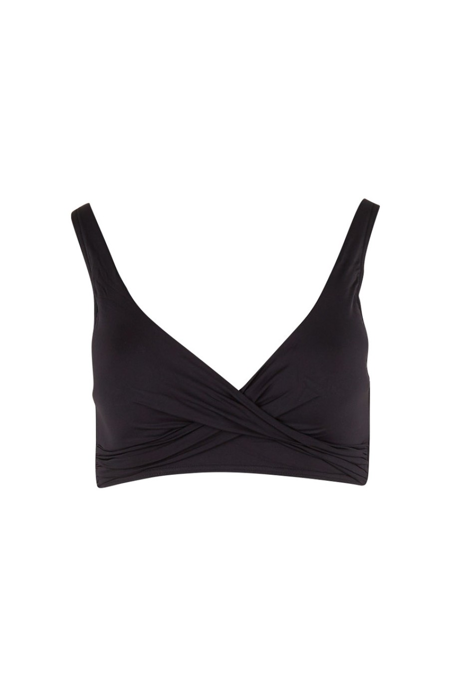 Swimwear Sea Level | Cross Front Multifit Bra Top Black