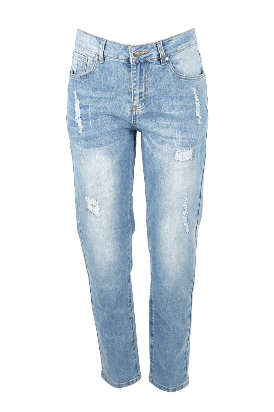 Jeans bird keepers | The Distressed Boyfriend Slim Leg Jean Blue