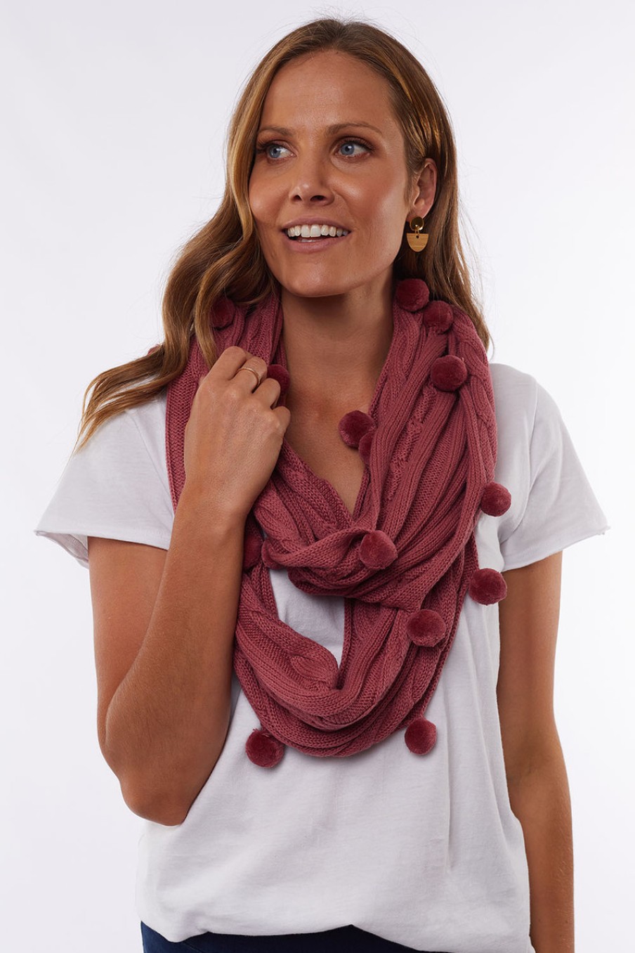 Accessories Elm | Bobble Loop Knitted Scarf