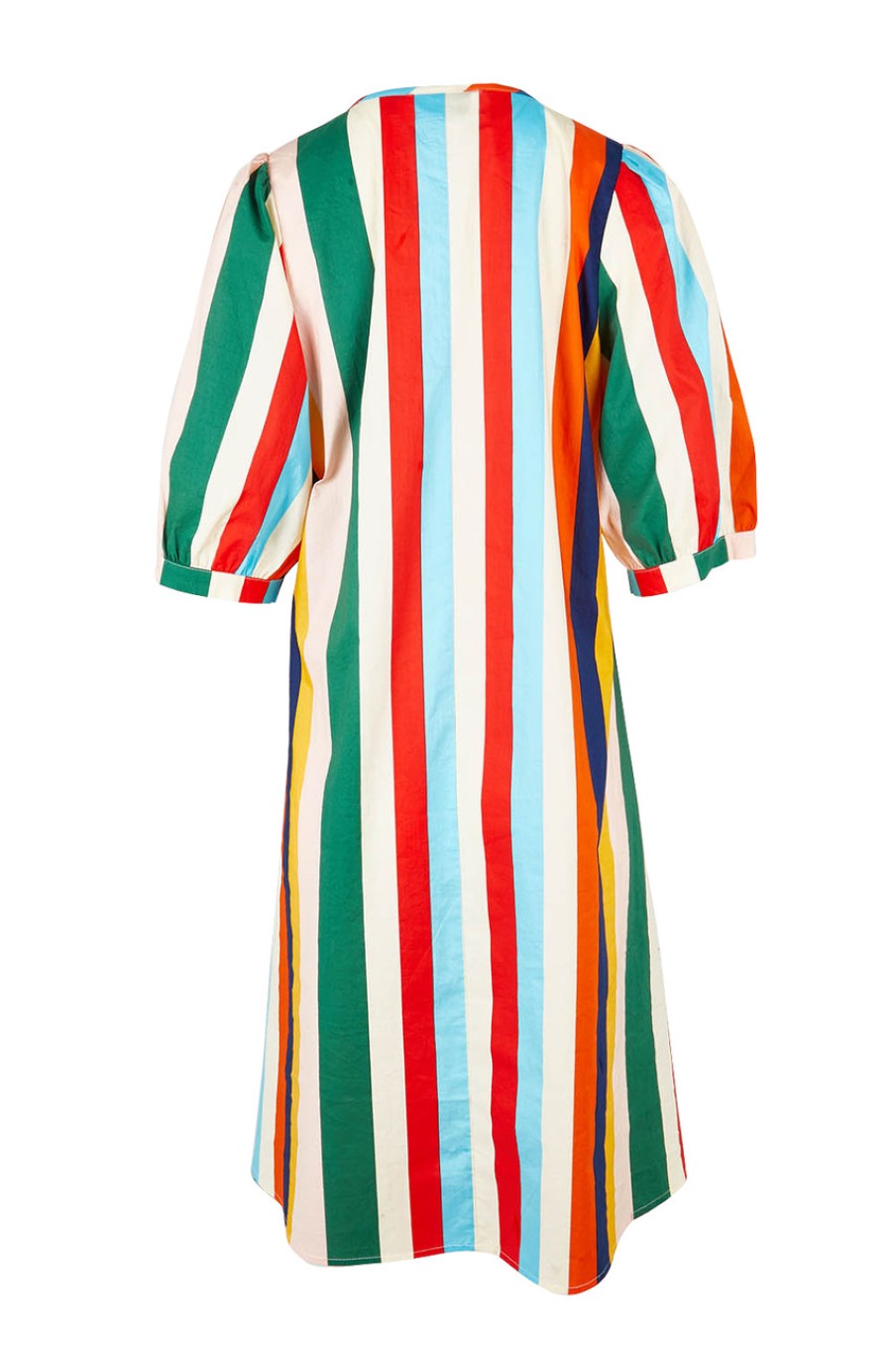 Dresses handpicked by birds | V Neck Flounce Sleeve Dress Striped