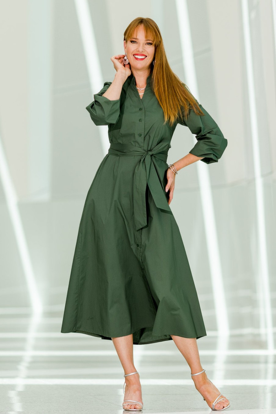 Dresses Moonlight Bird | Jeanie Shirt Dress Sage