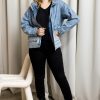 Coats & Jackets PQ Collection | Boyfriend Oversized Denim Jacket Midwash