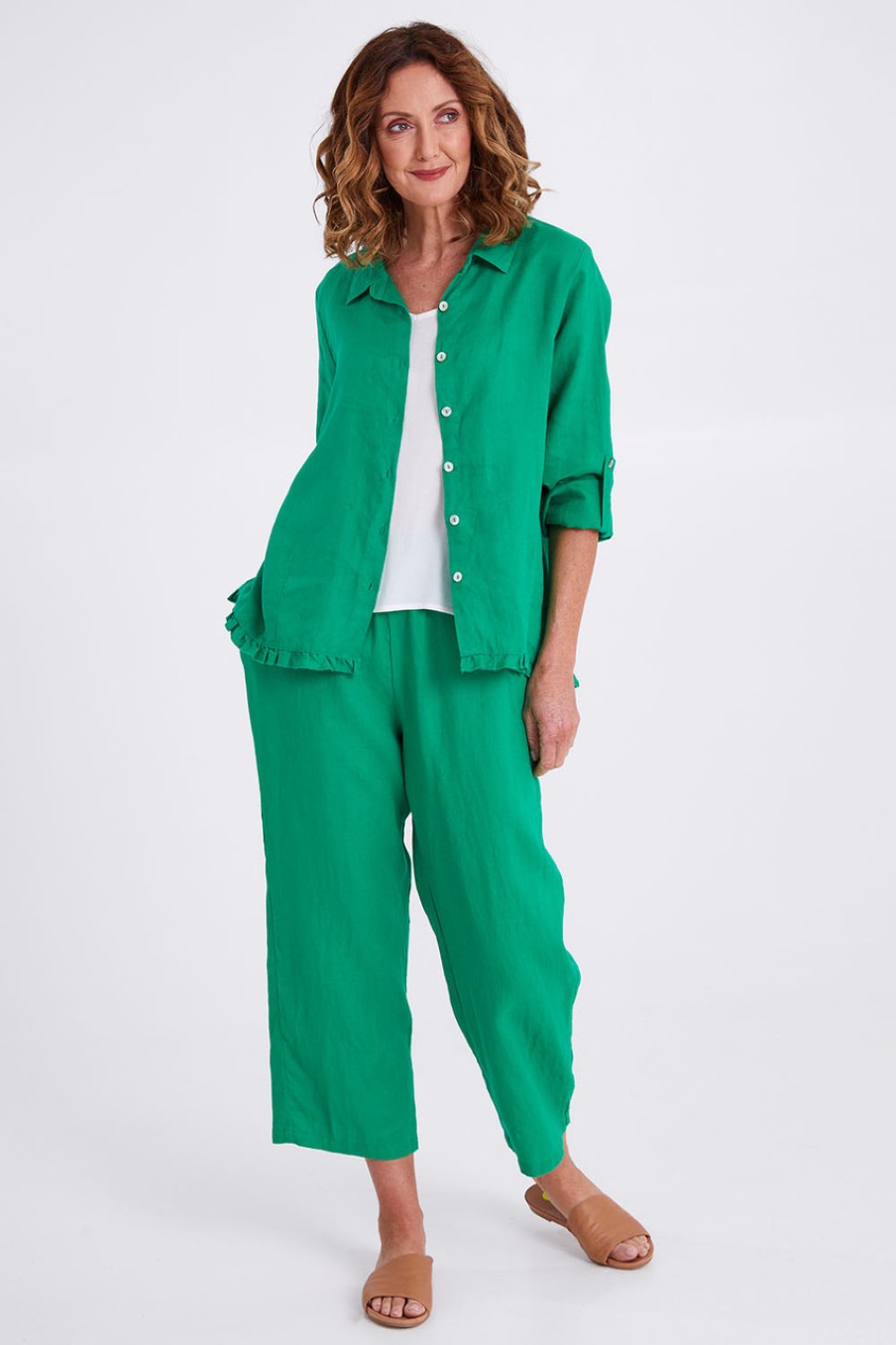 Pants & Leggings Gordon Smith | Classic Wide Leg Linen Pant