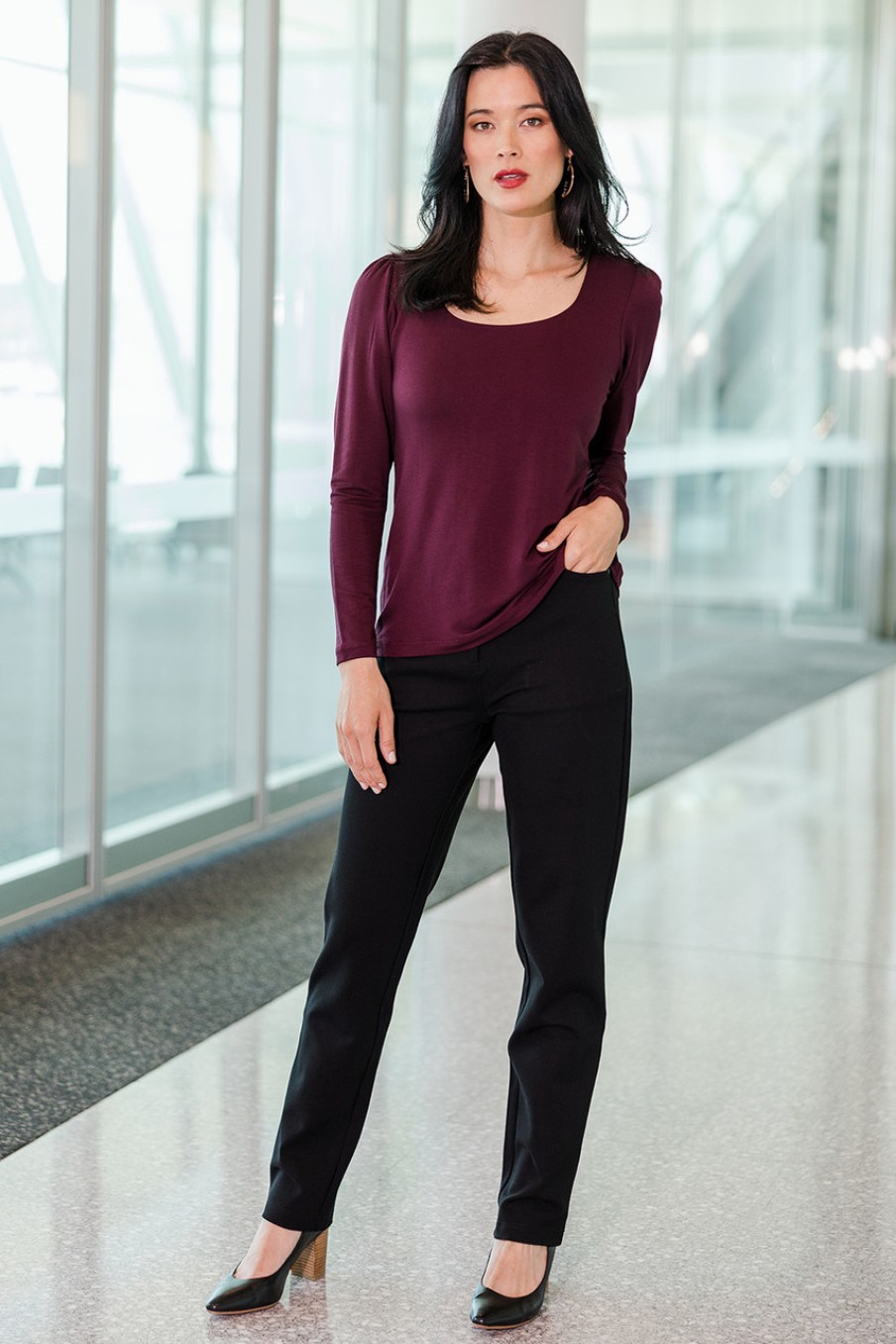 Pants & Leggings bird by design | The Classic High Rise Ponte Pant Black