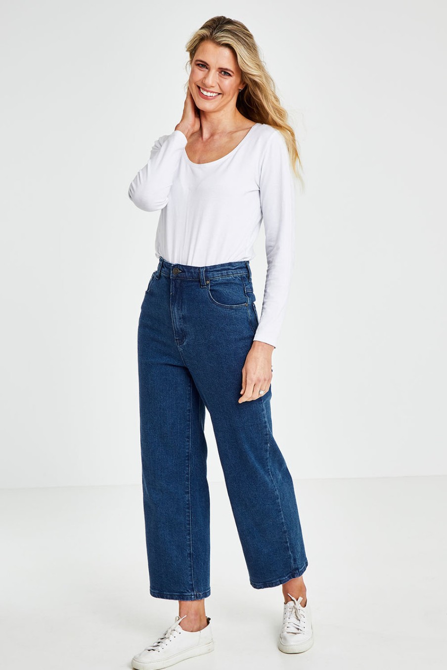 Jeans Wakee Jeans | Genevieve High Rise Wide Leg Jean Denim