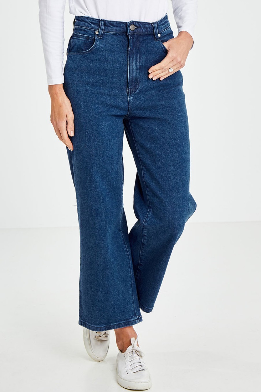 Jeans Wakee Jeans | Genevieve High Rise Wide Leg Jean Denim